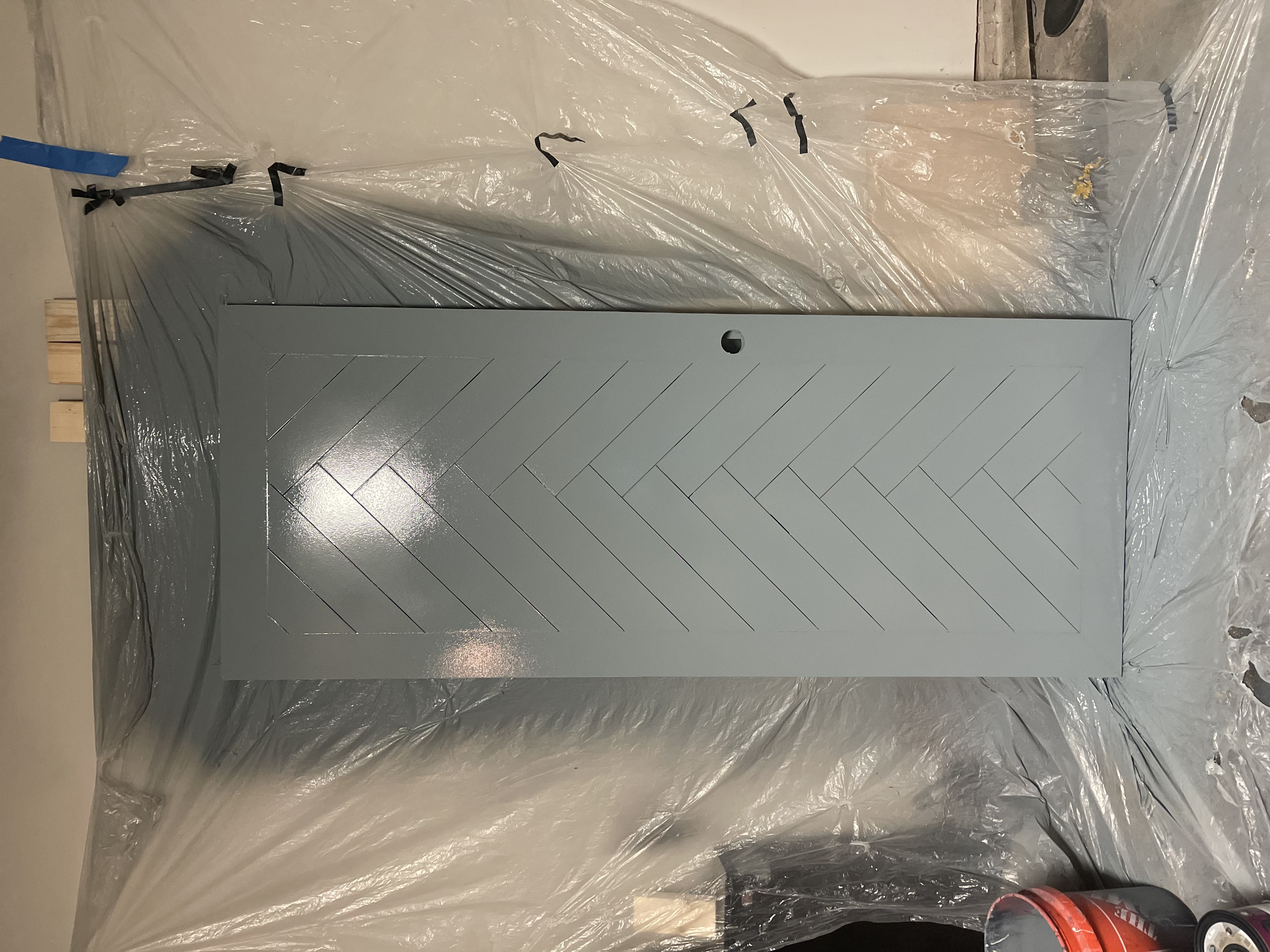 Custom herringbone barn door